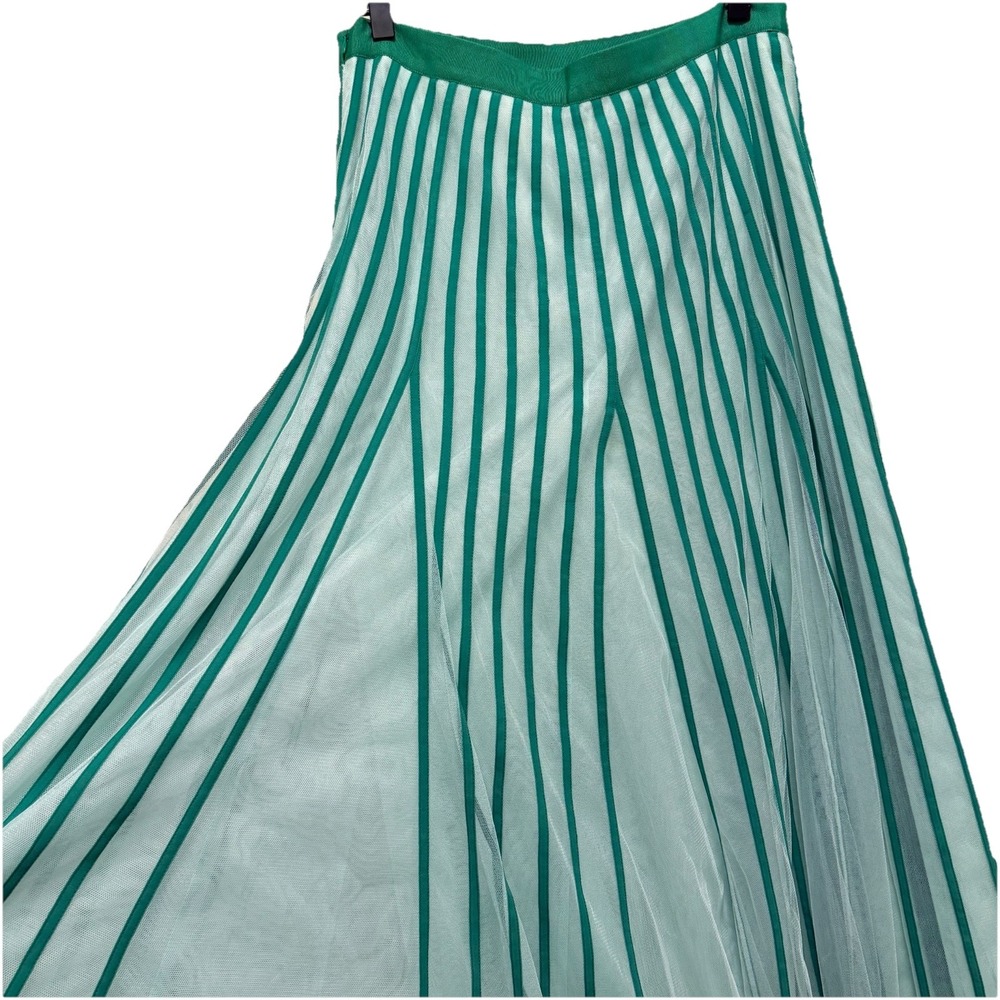 ME + EM Green Tulle Maxi Skirt Striped Fairy Sz 6 Original $495. - Picture 5 of 9